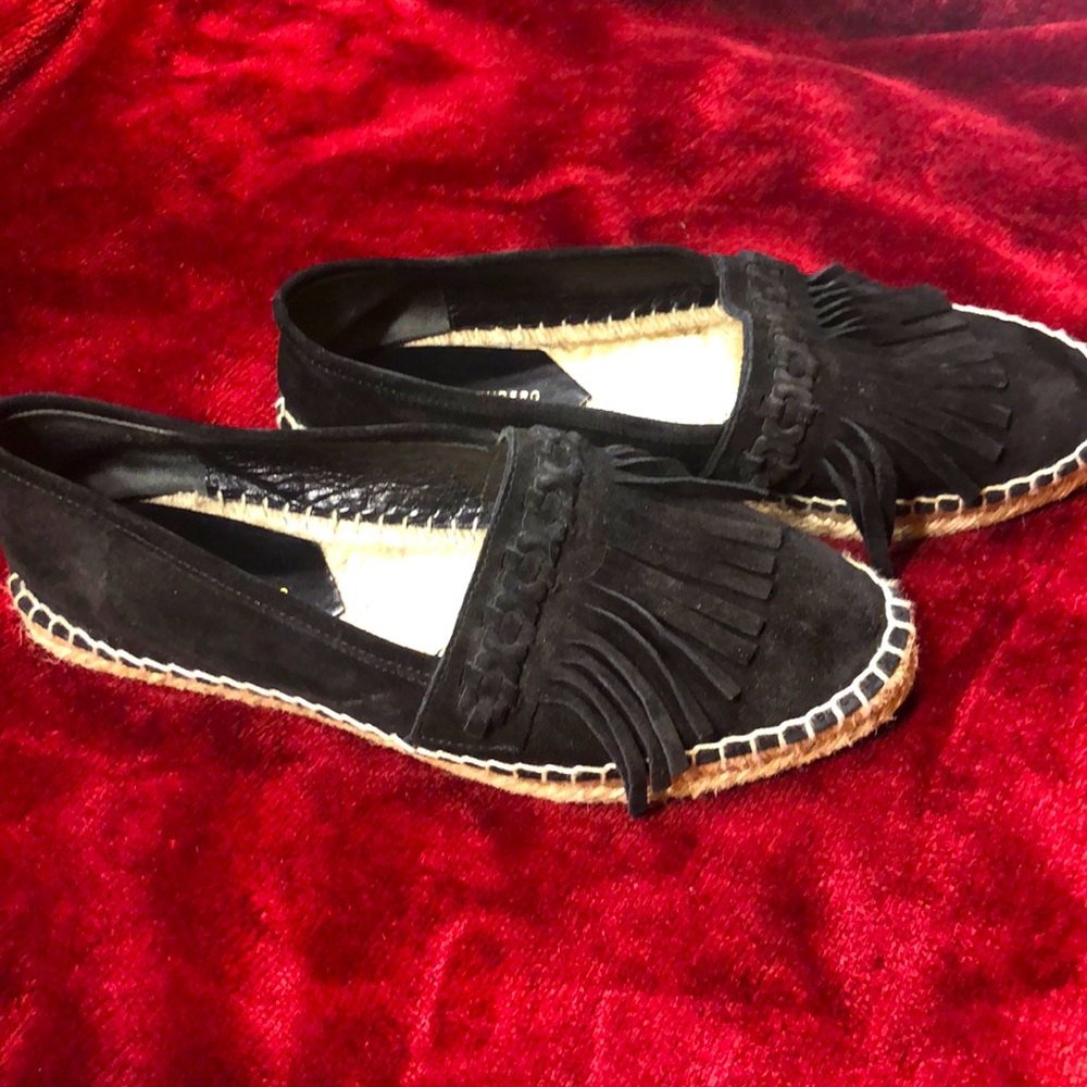 DVF black suede espadrilles